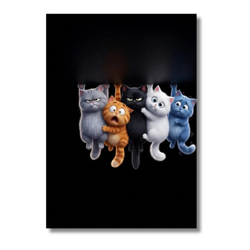 Five Cute Cats Wall Poster