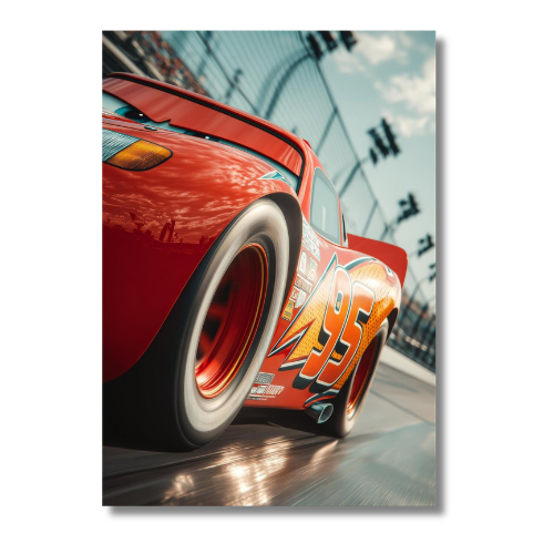 Lightning McQueen Car Closeup Wall Poster
