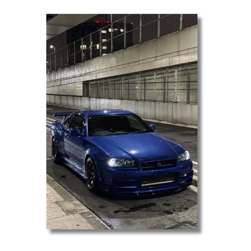 Nissan Skyline GT-R R34 Car Wall Poster