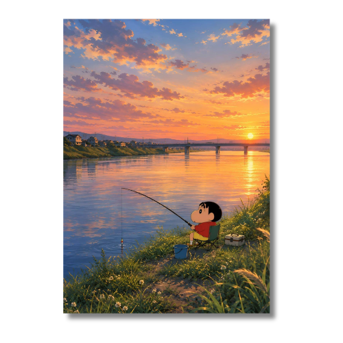 Shin Chan Fishing Wall Poster