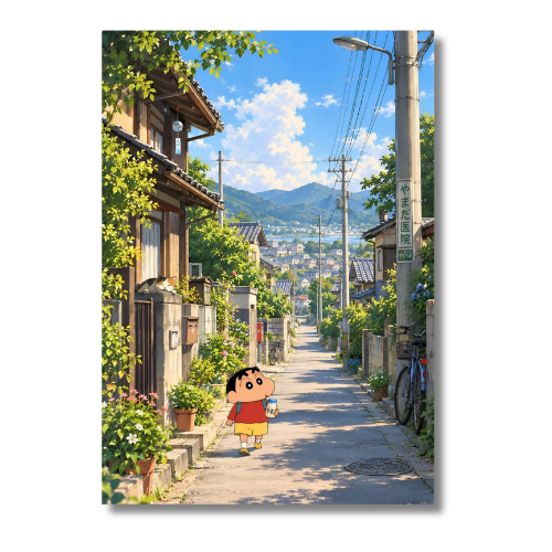 Shin Chan View In Street Wall Poster
