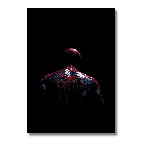 Spiderman With Black Background Wall Poster