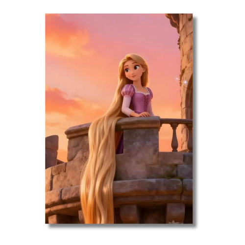 Tangled Rapunzel In Balcony Wall Poster