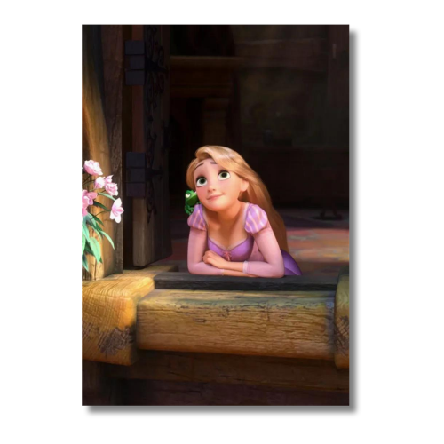 Tangled Rapunzel Thinking Wall Poster