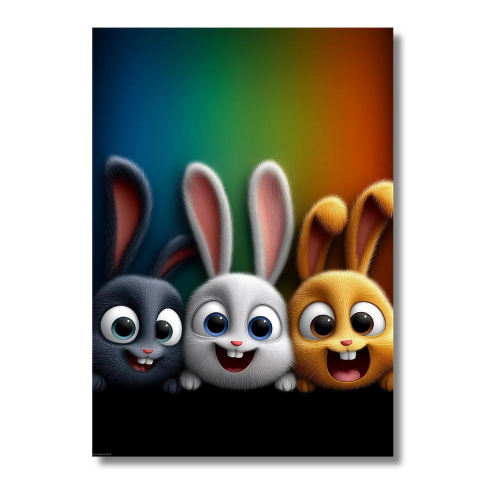 Three Rabbit Wall Poster