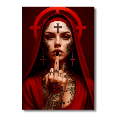 Women With Red Cloths Wall Poster