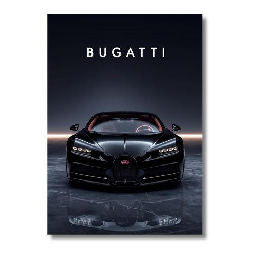 Bugatti Chiron Noir Car Wall Poster