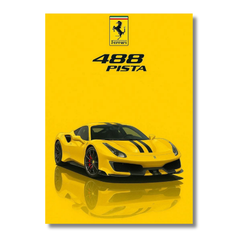 Ferrari 488 Pista Car Wall Poster