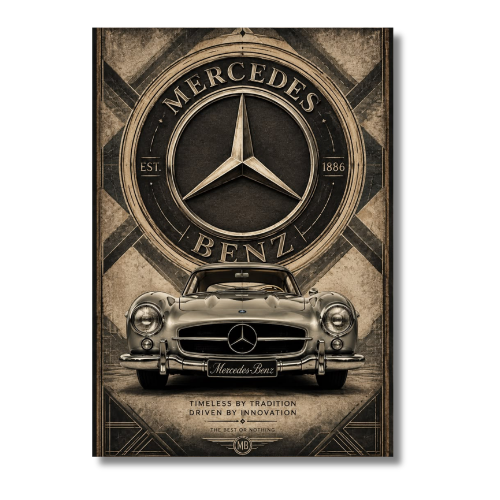 Mercedes-Benz 300 SL Gullwing Car Wall Poster