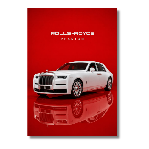 Rolls-Royce Phantom White Car Wall Poster