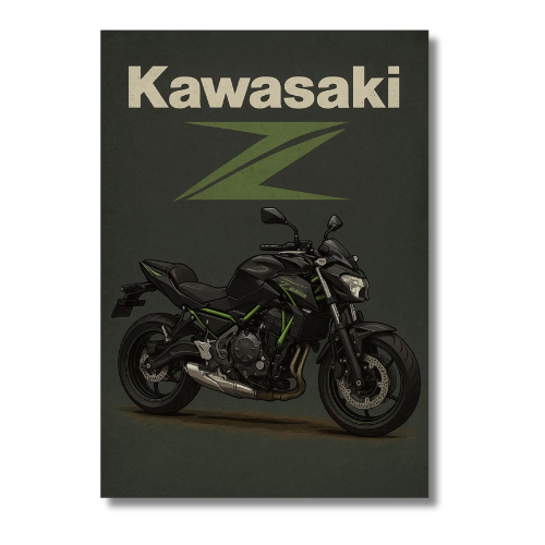 Kawasaki Z650 Aesthetic Bike Wall Poster