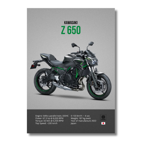 Kawasaki Z650 Bike Wall Poster
