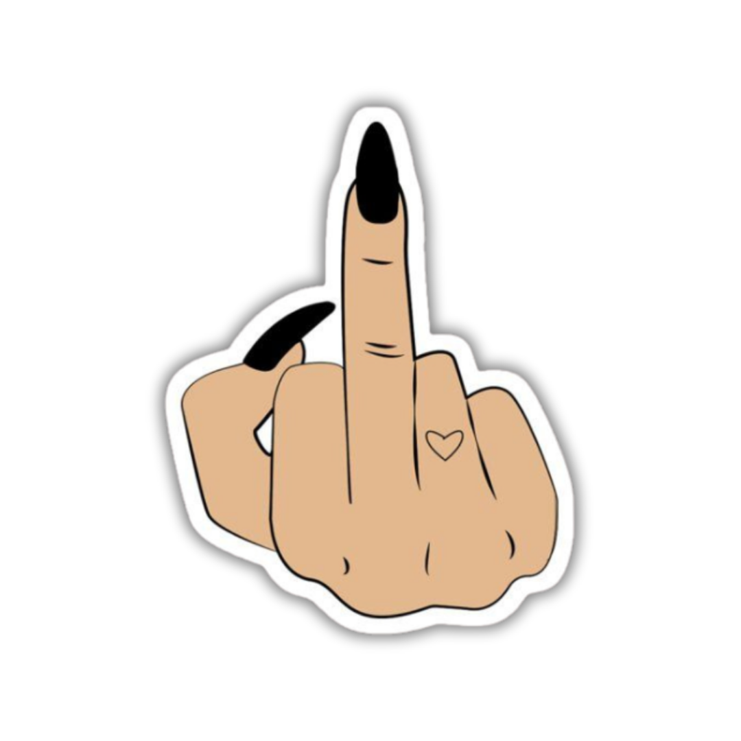 Middle Lady Finger Sticker