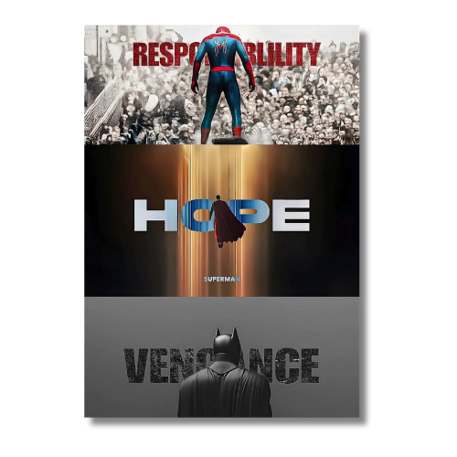 Spiderman Superman Batman Wall Poster