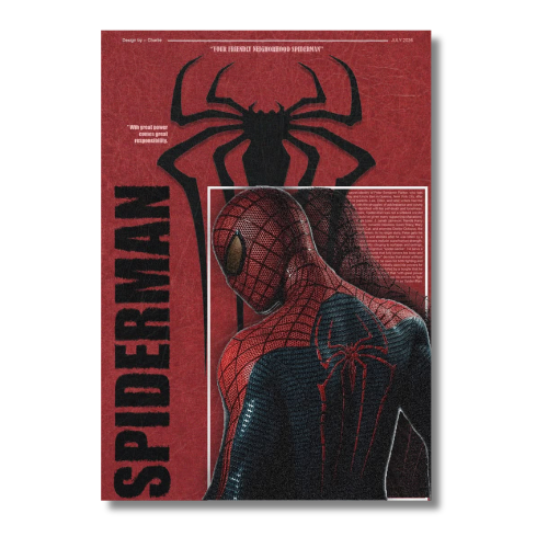 Spiderman With Spider Wall Poster