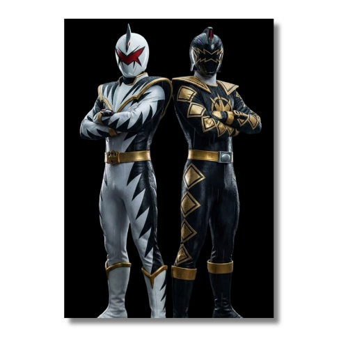 Power Rangers Dino Thunder Black White Ranger Wall Poster