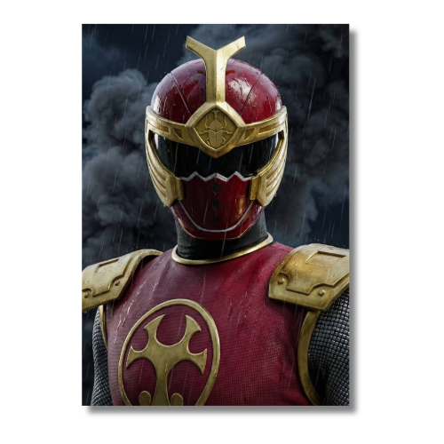 Power Rangers Ninja Strom Thunder Ranger Red Wall Poster