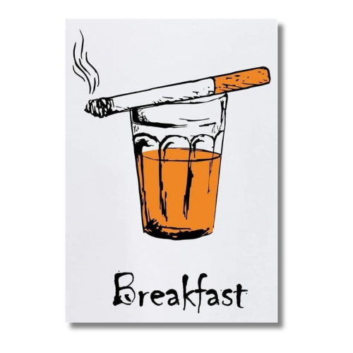 Cigar With Tea Breakfast Wall Poster