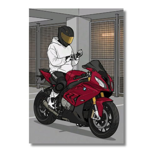 White Hoodied Boy In Bike Wall Poster