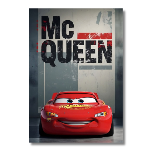 Cars McQueen With Name Wall Poster