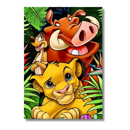 Timon And Bumba With Simba Wall Poster