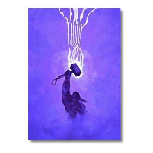 Thor Hammer Purple Wall Poster