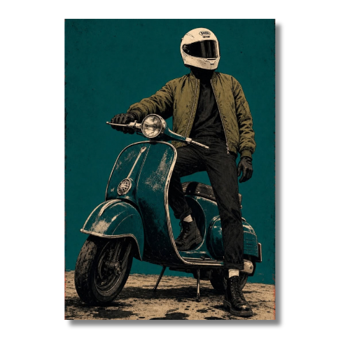 Men With The Scooty Wall Poster