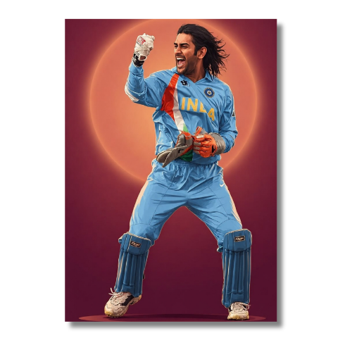 Dhoni Celebrating Wall Poster
