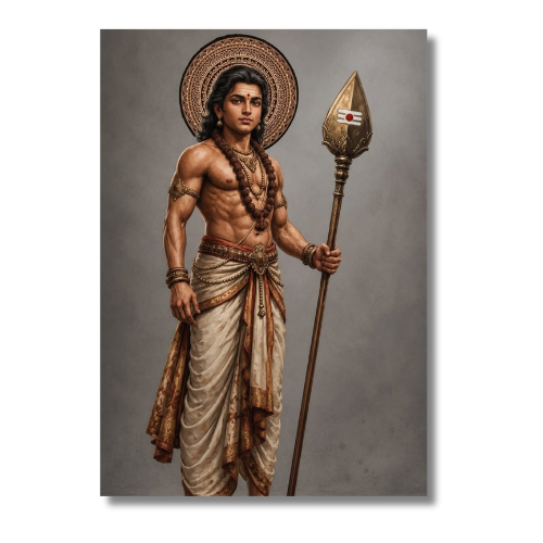 Murugan Standing With Vel Epic Wall Poster
