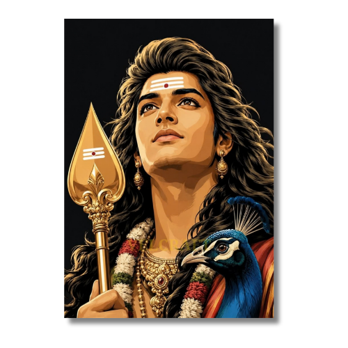 Murugan Standing With Vel Classic Wall Poster