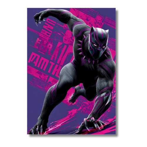 Black Panther Running With Energy Wall Poster