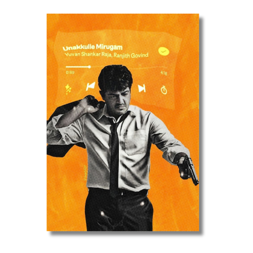 Unakkulle Mirugam Billa Ajith Wall Poster