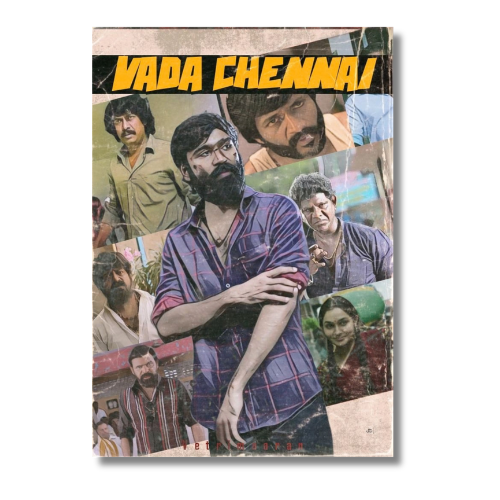 Vada Chennai Retro Collage Wall Poster