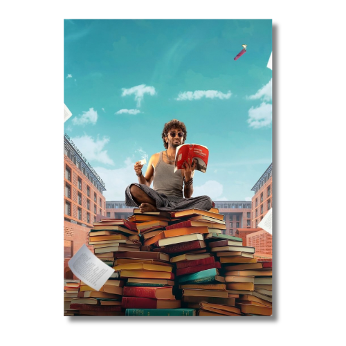 Dragon Pradeep With Books Wall Poster