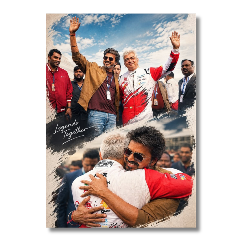 Vijay Ajith Hugging Wall Poster
