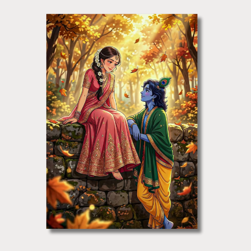 Radhe krishna wall poster