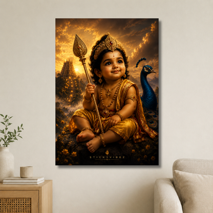 Golden Bala Murugan Wall Poster
