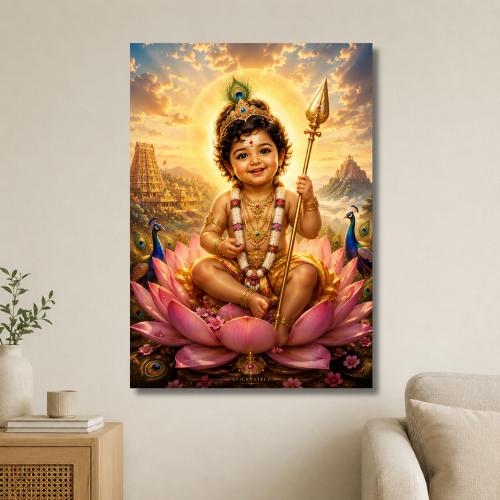 Bala Murugan: Lotus Throne Wall Poster