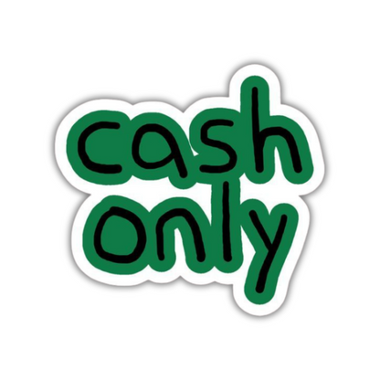 Cash Only Sticker