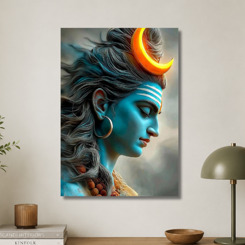 Shivan with crescent moon Wall poster
