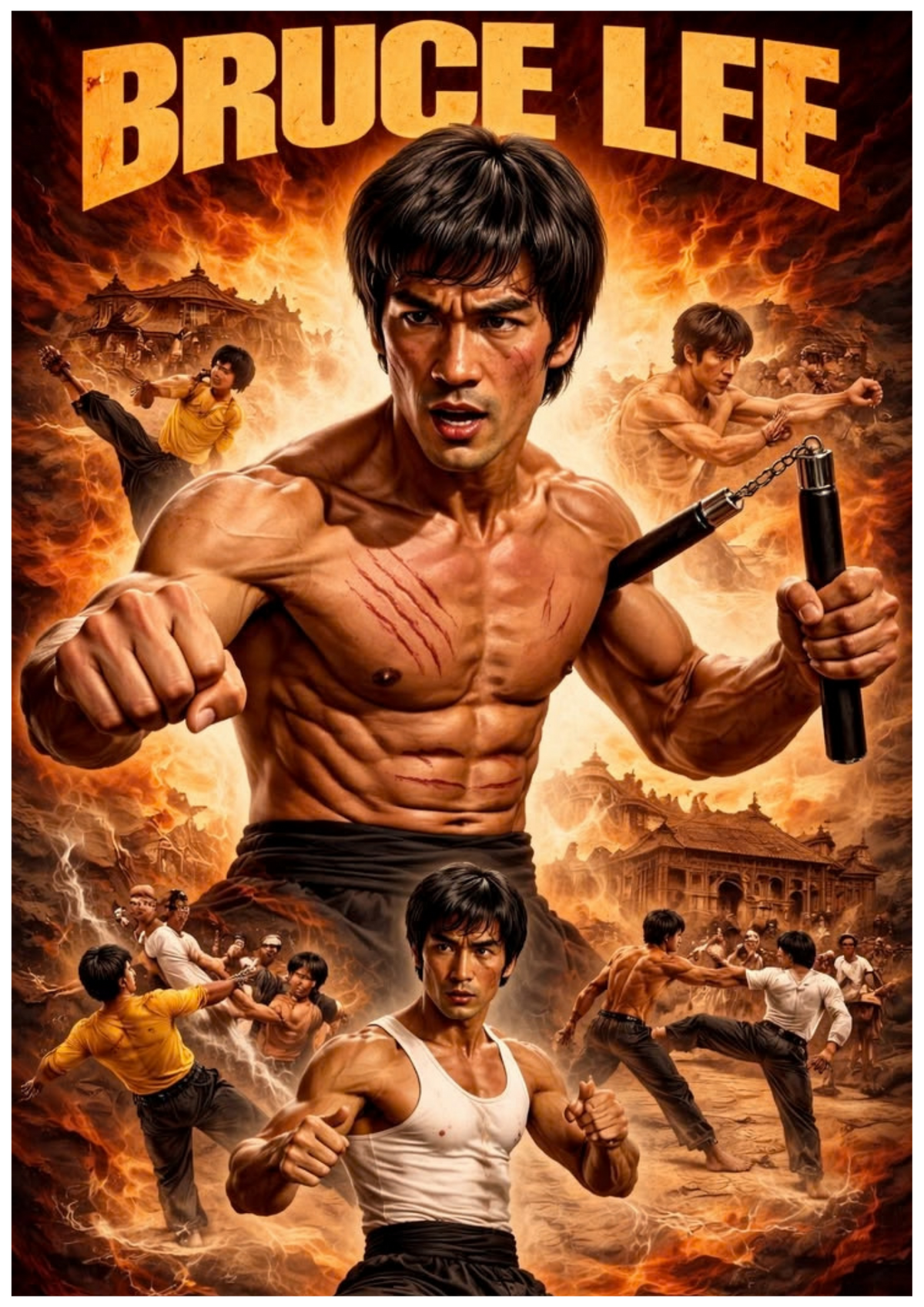 Bruce Lee Wall Poster Collection (Set of 8)