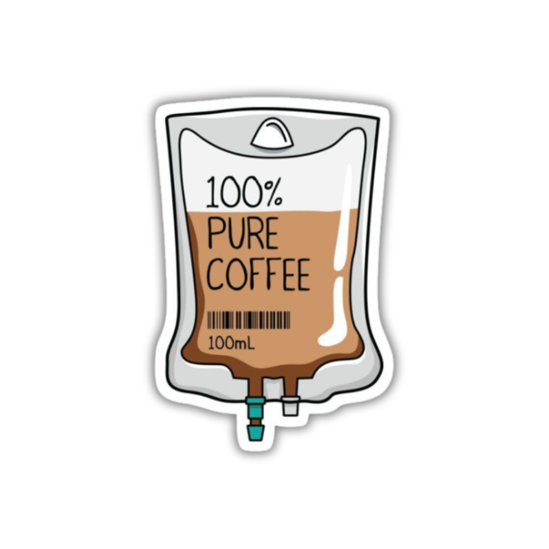 100% Pure Coffee Sticker