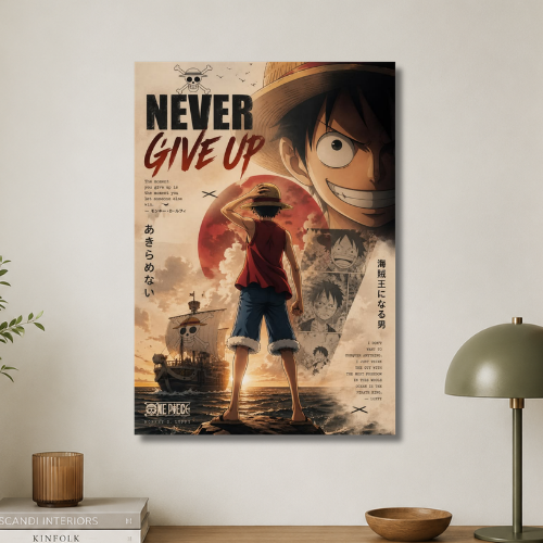 Monkey D. Luffy Never give up Wall poster