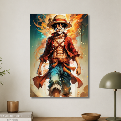 Monkey D. Luffy on fire Wall poster