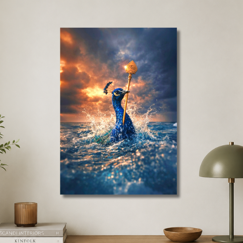 Murugan vel with peacock Wall poster