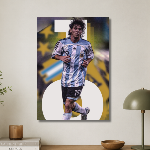 Lionel Messi  on ground Wall poster