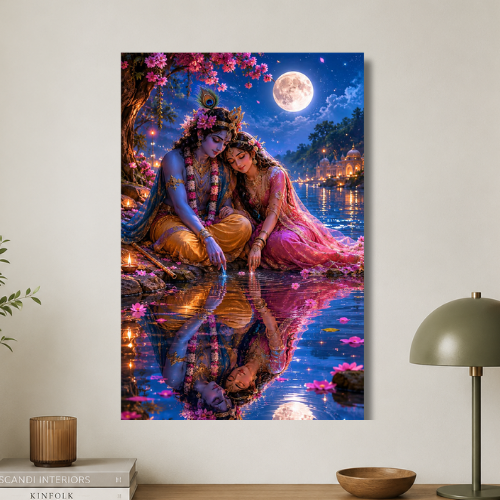 Krishna radha's peaceful moment wall poster