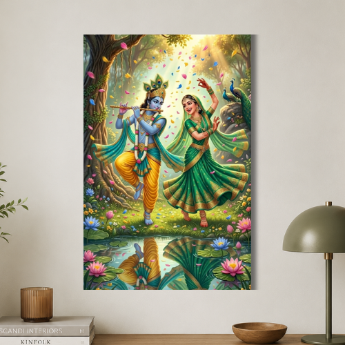 Radha Krishna's love  wall poster