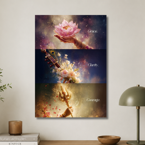 Saraswati devi: Grace,Clarity,Courage wall poster