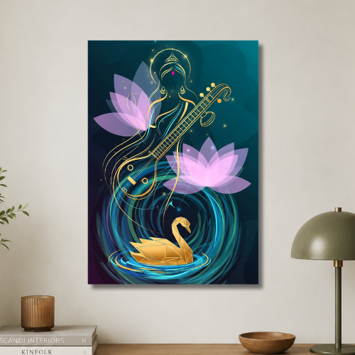 Maa Saraswati: The modern art wall poster